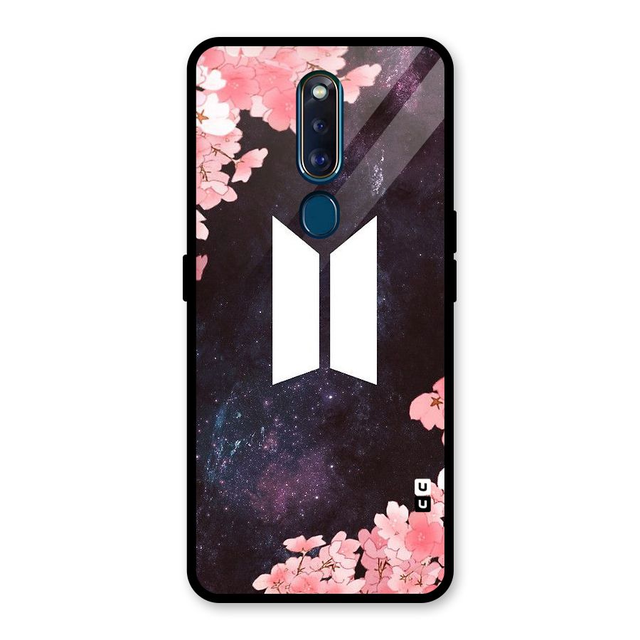 Cherry Blossom Pause Design Glass Back Case for Oppo F11 Pro