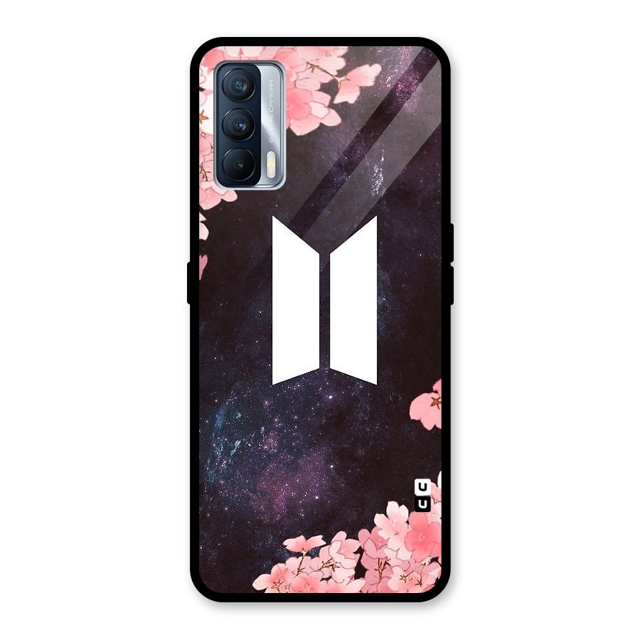 Cherry Blossom Pause Design Glass Back Case for Realme X7