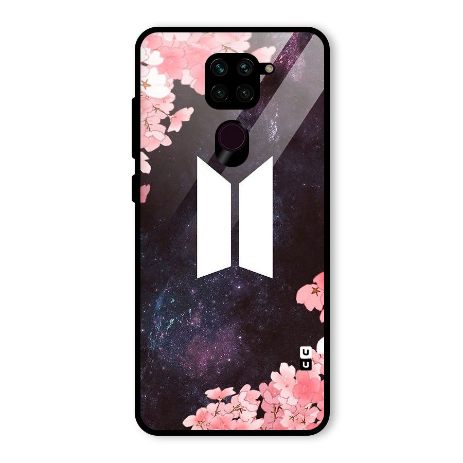 Cherry Blossom Pause Design Glass Back Case for Redmi Note 9