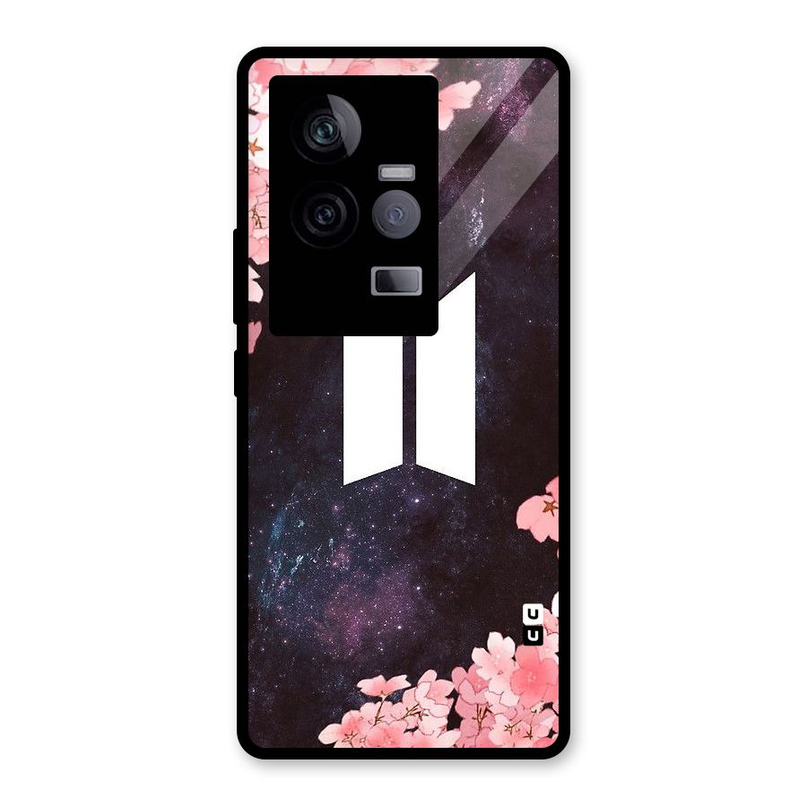 Cherry Blossom Pause Design Glass Back Case for Vivo iQOO 11 5G