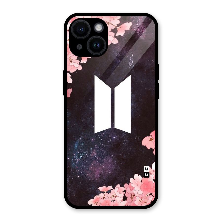 Cherry Blossom Pause Design Glass Back Case for iPhone 14