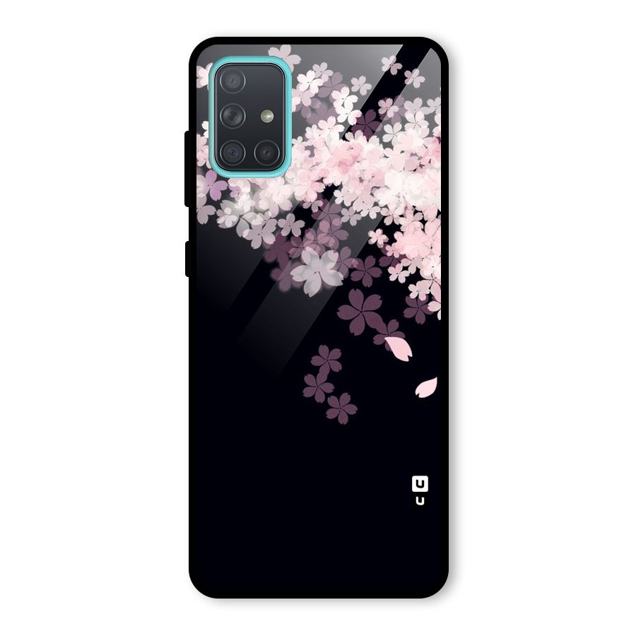 Cherry Flowers Pink Glass Back Case for Galaxy A71