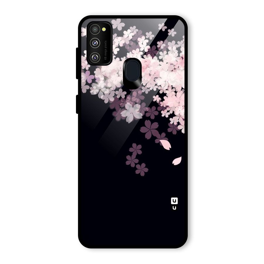 Cherry Flowers Pink Glass Back Case for Galaxy M30s
