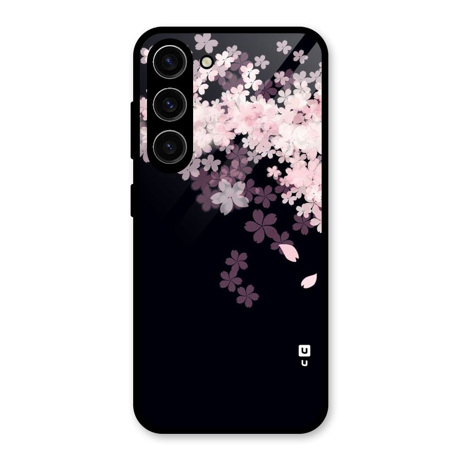 Cherry Flowers Pink Glass Back Case for Galaxy S23