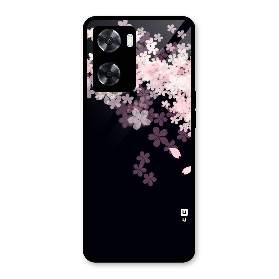 Cherry Flowers Pink Glass Back Case for Oppo A77