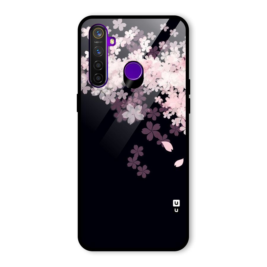 Cherry Flowers Pink Glass Back Case for Realme 5 Pro
