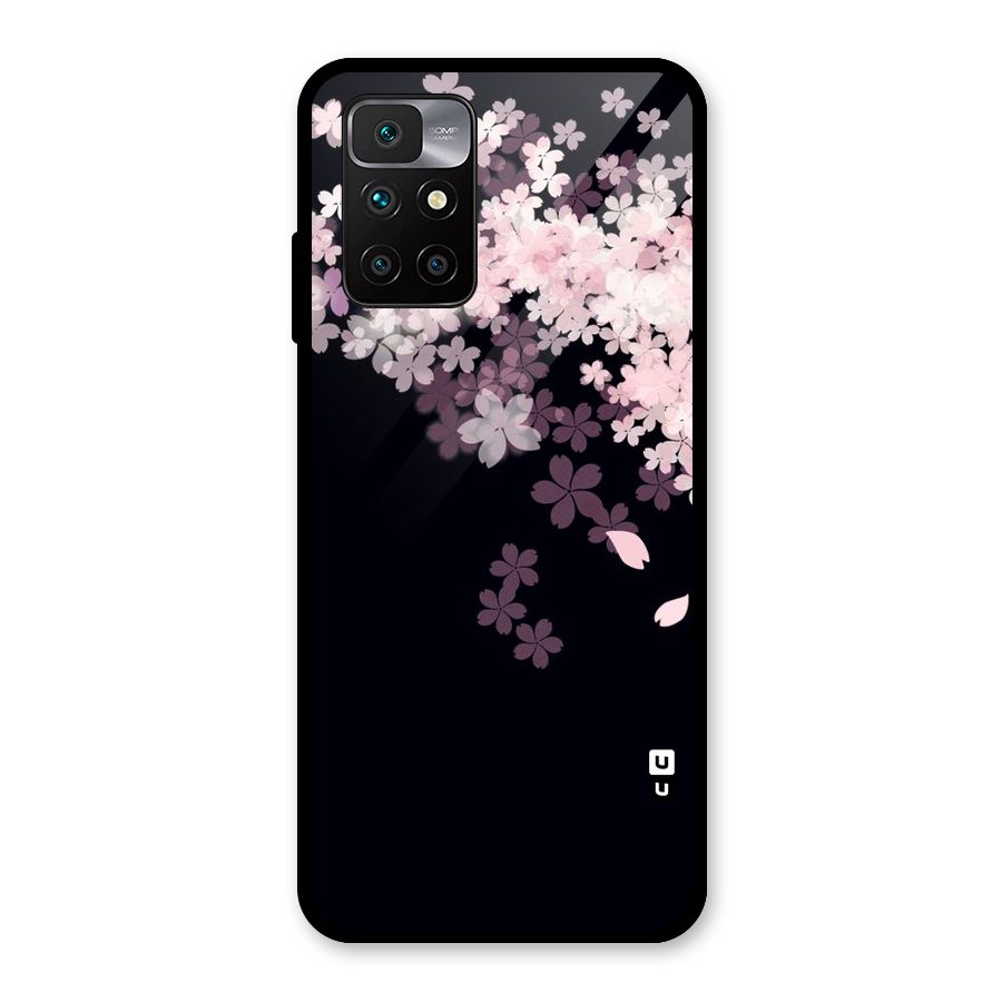 Cherry Flowers Pink Glass Back Case for Redmi 10 Prime