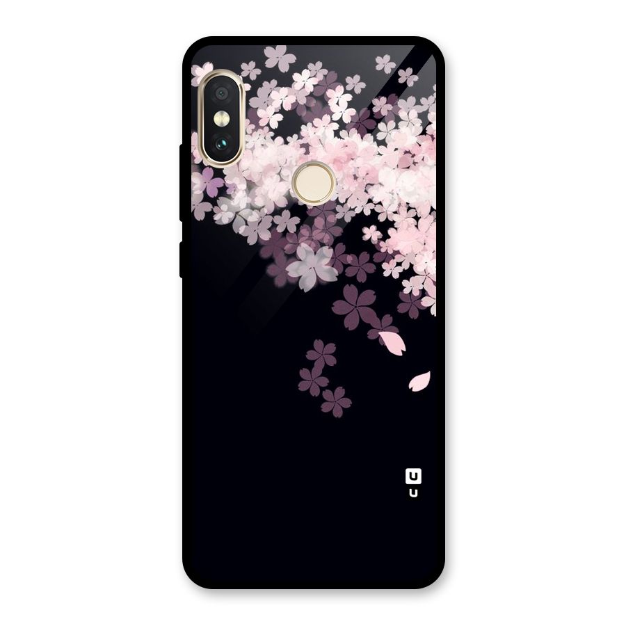 Cherry Flowers Pink Glass Back Case for Redmi Note 5 Pro