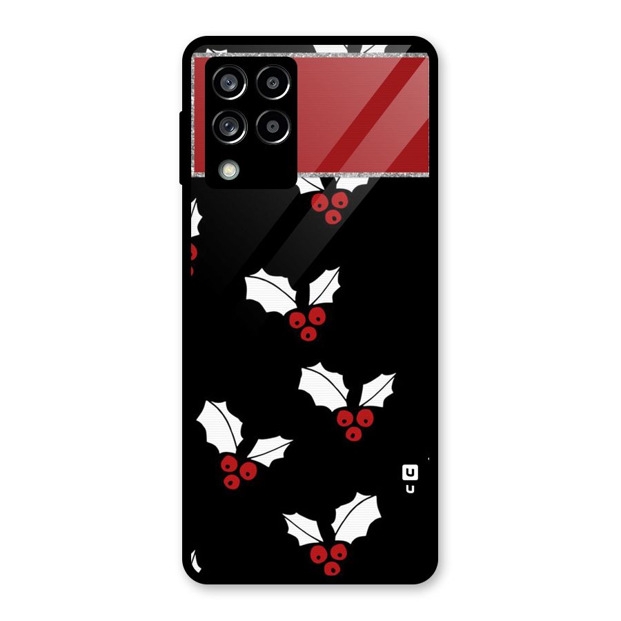 Cherry Leaf Design Glass Back Case for Galaxy M53 5G