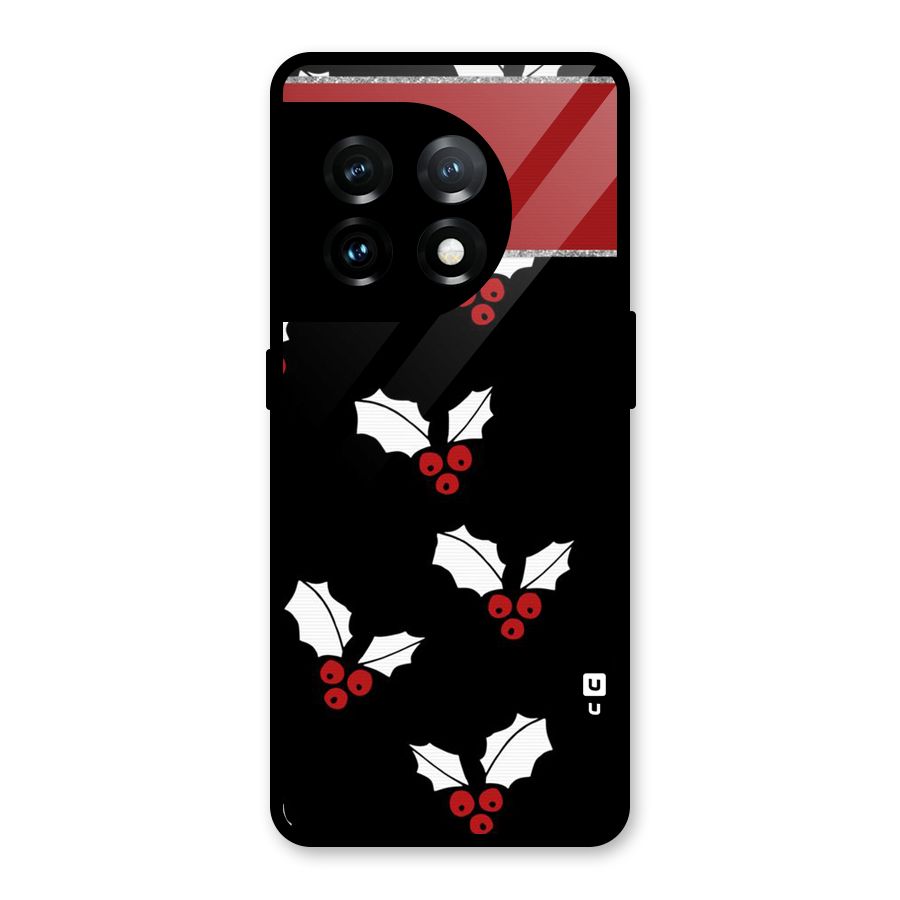 Cherry Leaf Design Glass Back Case for OnePlus 11