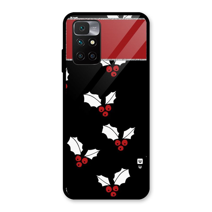 Cherry Leaf Design Glass Back Case for Redmi 10 Prime
