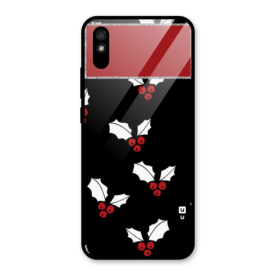 Cherry Leaf Design Glass Back Case for Redmi 9A