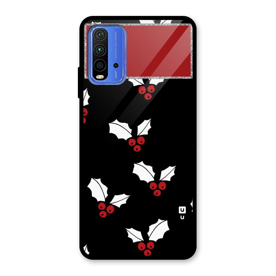 Cherry Leaf Design Glass Back Case for Redmi 9 Power