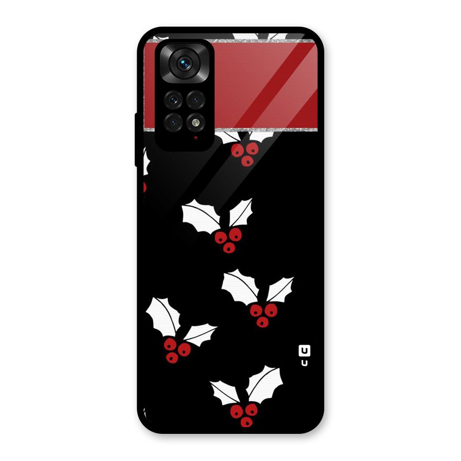 Cherry Leaf Design Glass Back Case for Redmi Note 11