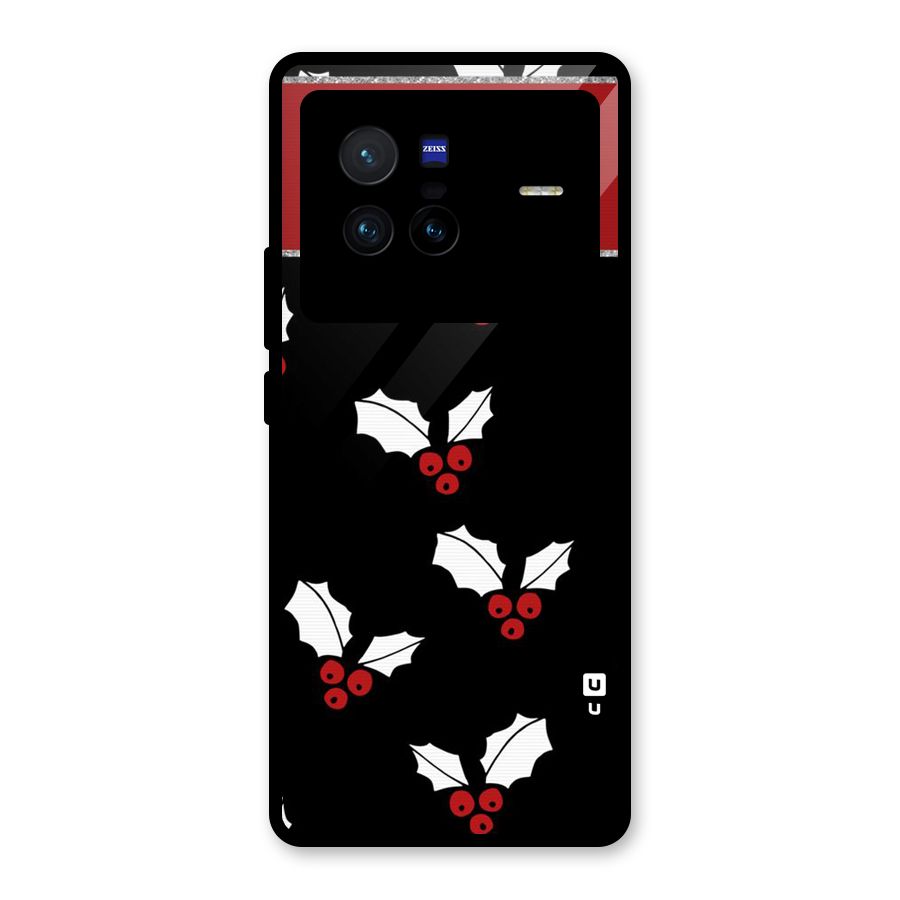 Cherry Leaf Design Glass Back Case for Vivo X80