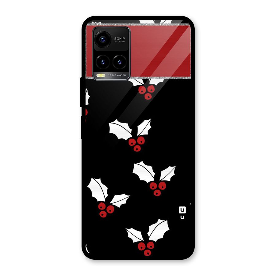Cherry Leaf Design Glass Back Case for Vivo Y21A