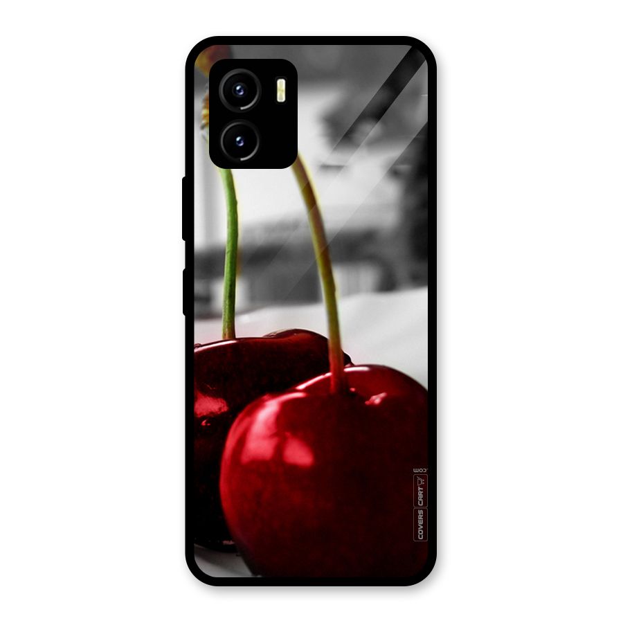 Cherry Photography Glass Back Case for Vivo Y15s