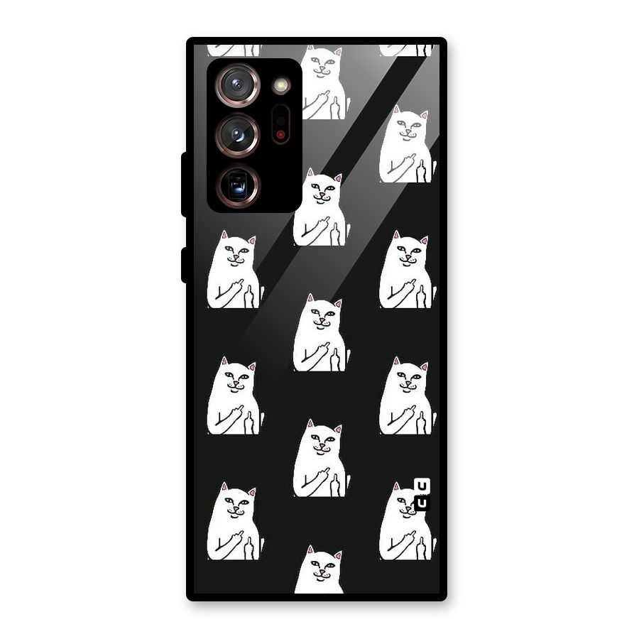 Chill Cat Pattern Glass Back Case for Galaxy Note 20 Ultra 5G