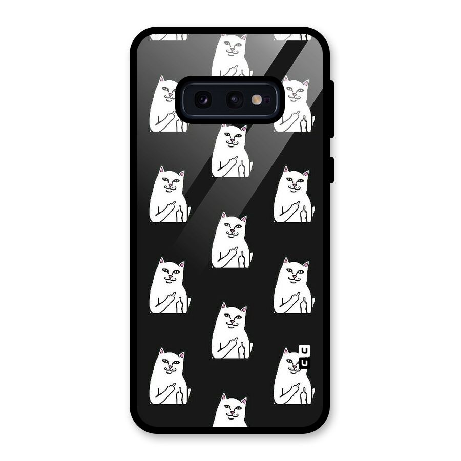Chill Cat Pattern Glass Back Case for Galaxy S10e