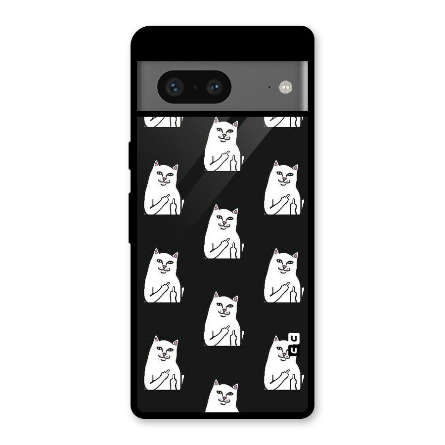 Chill Cat Pattern Glass Back Case for Google Pixel 7