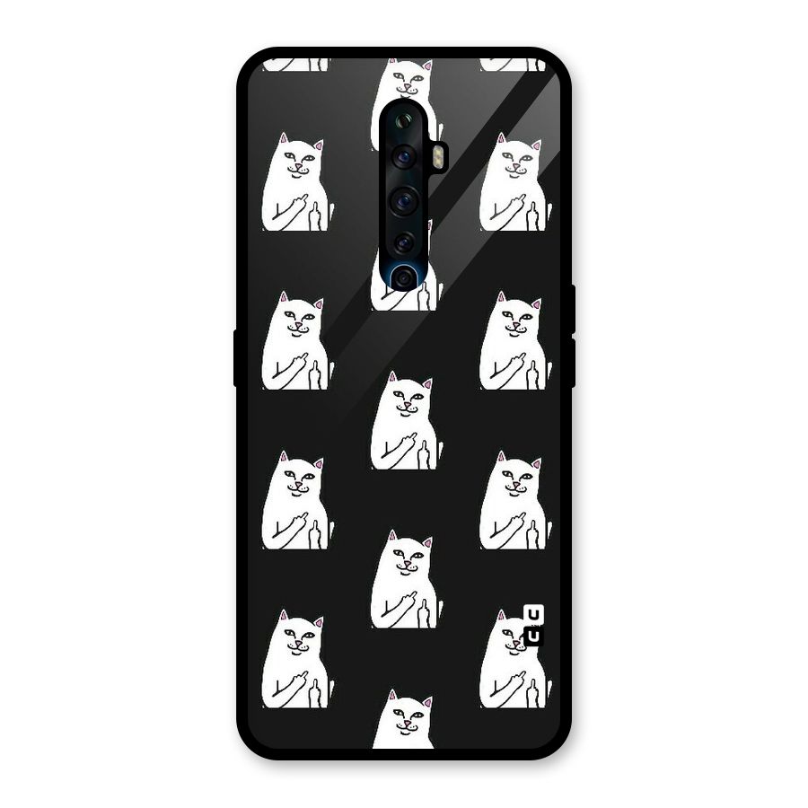 Chill Cat Pattern Glass Back Case for Oppo Reno2 Z