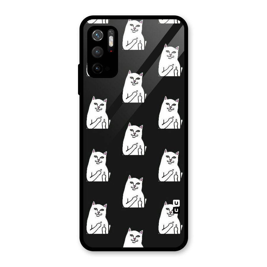 Chill Cat Pattern Glass Back Case for Poco M3 Pro 5G