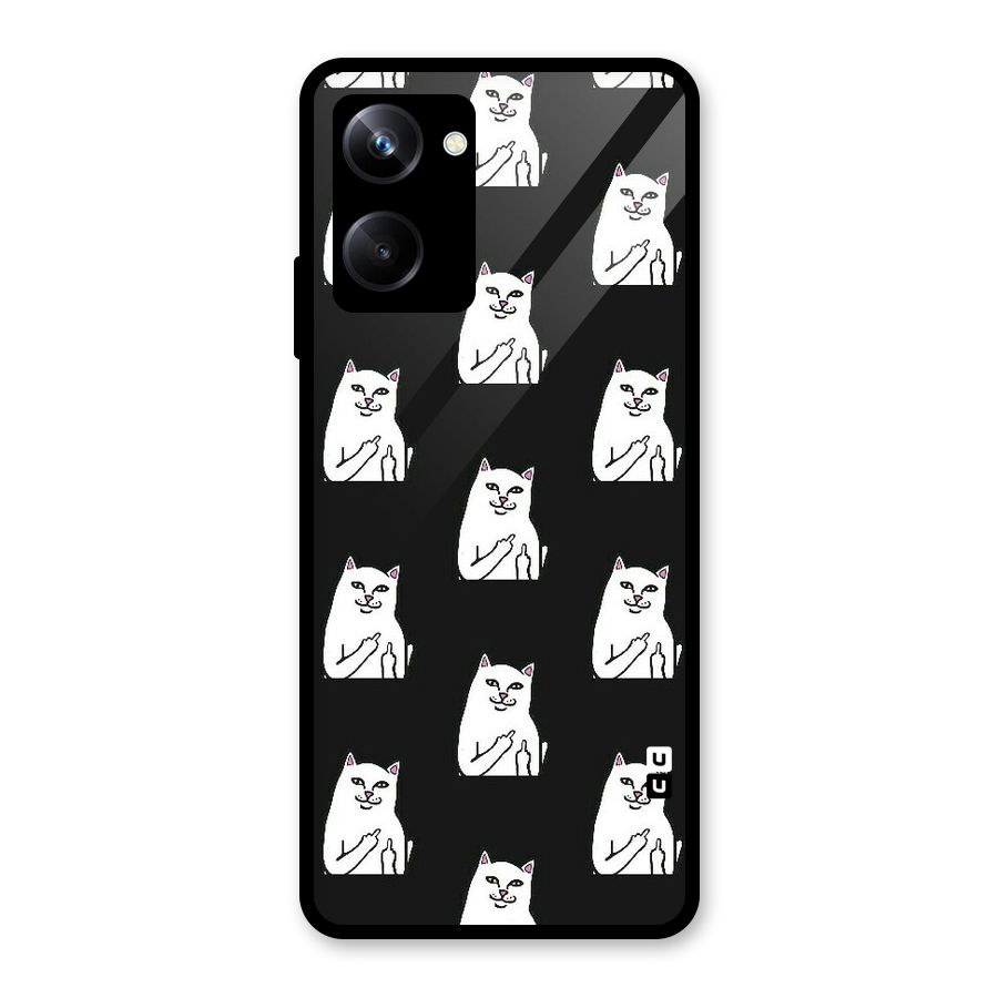 Chill Cat Pattern Glass Back Case for Realme 10 Pro
