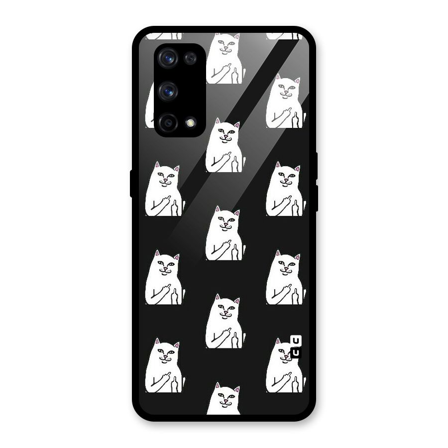 Chill Cat Pattern Glass Back Case for Realme X7 Pro