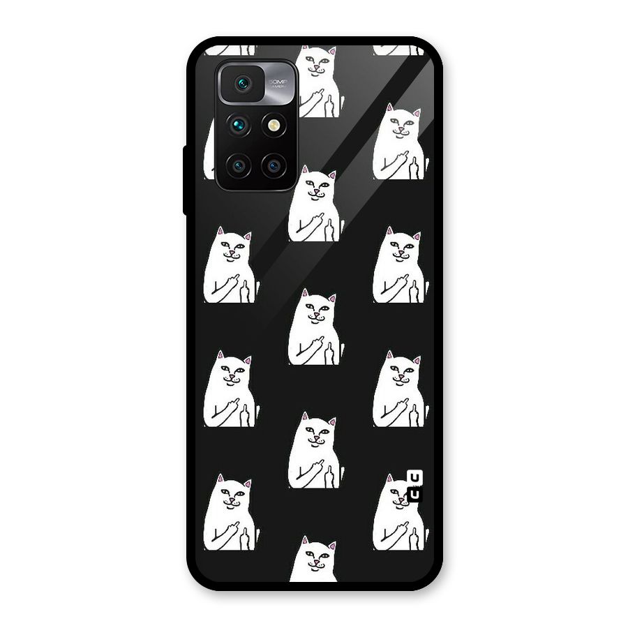 Chill Cat Pattern Glass Back Case for Redmi 10 Prime