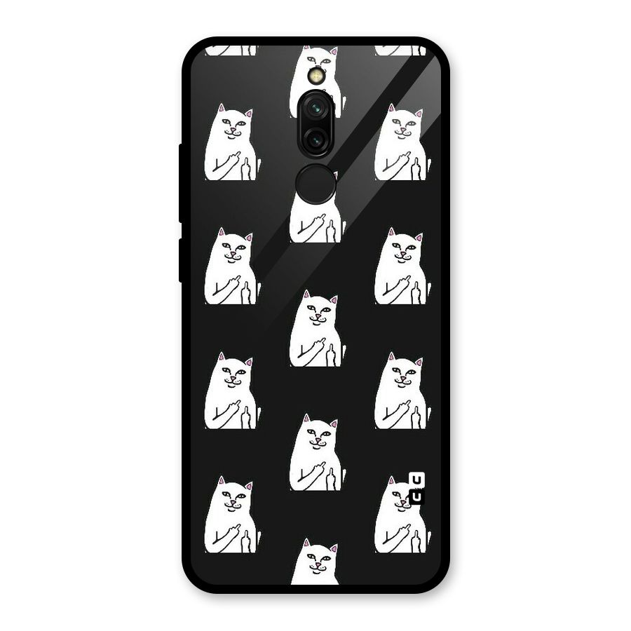 Chill Cat Pattern Glass Back Case for Redmi 8