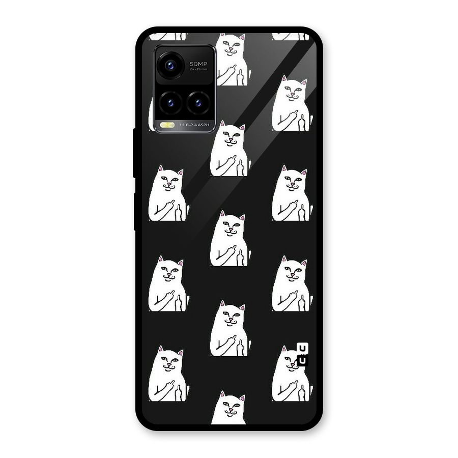 Chill Cat Pattern Glass Back Case for Vivo Y21T