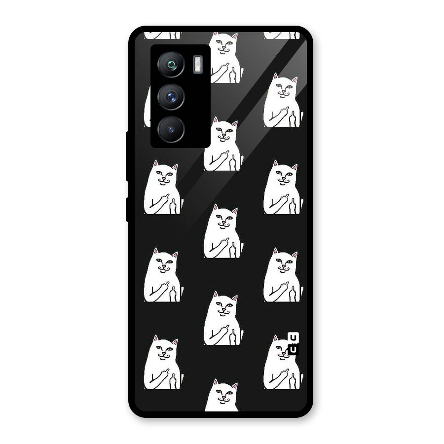 Chill Cat Pattern Glass Back Case for Vivo iQOO 9 SE