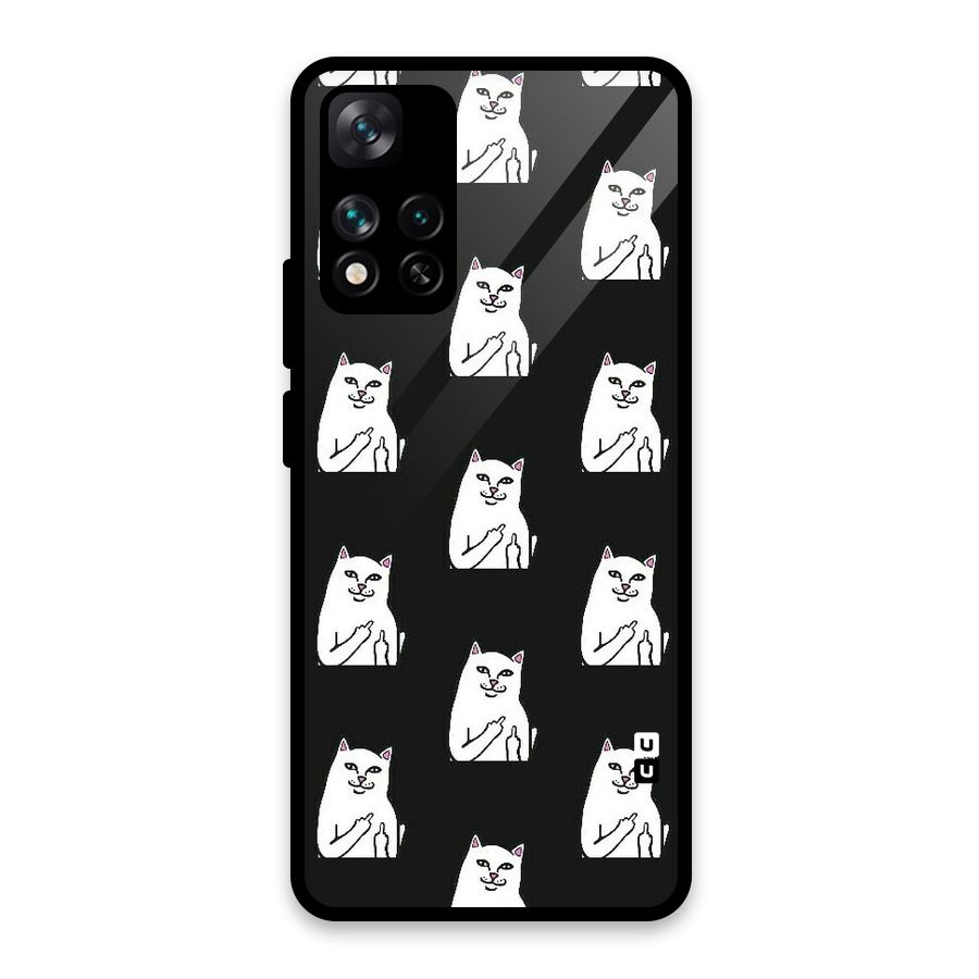 Chill Cat Pattern Glass Back Case for Xiaomi 11i HyperCharge 5G