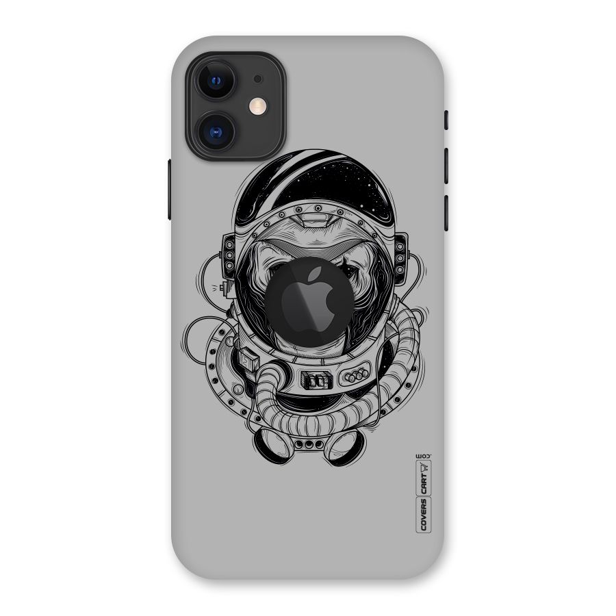 Chimpanzee Astronaut Back Case for iPhone 11 Logo Cut