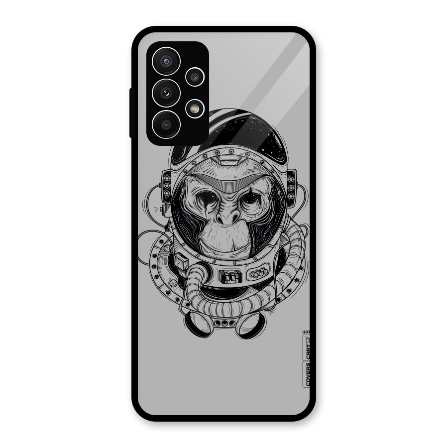 Chimpanzee Astronaut Glass Back Case for Galaxy A23