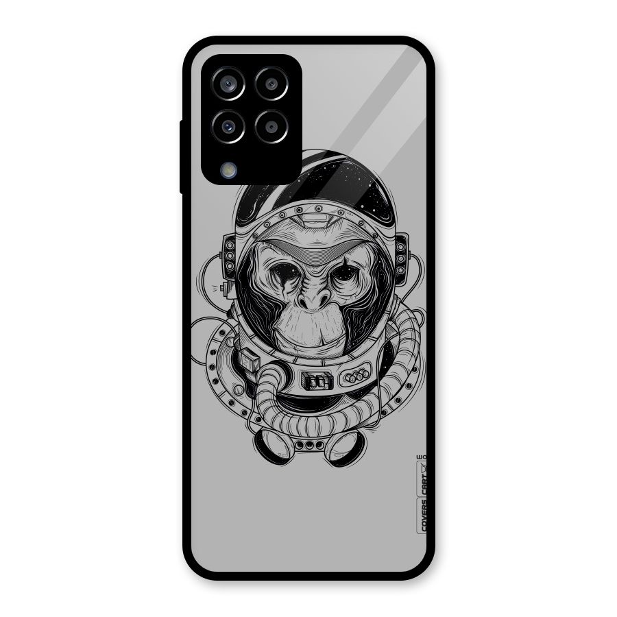 Chimpanzee Astronaut Glass Back Case for Galaxy M33