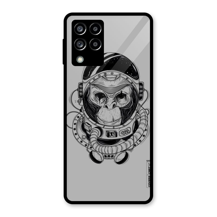 Chimpanzee Astronaut Glass Back Case for Galaxy M53 5G
