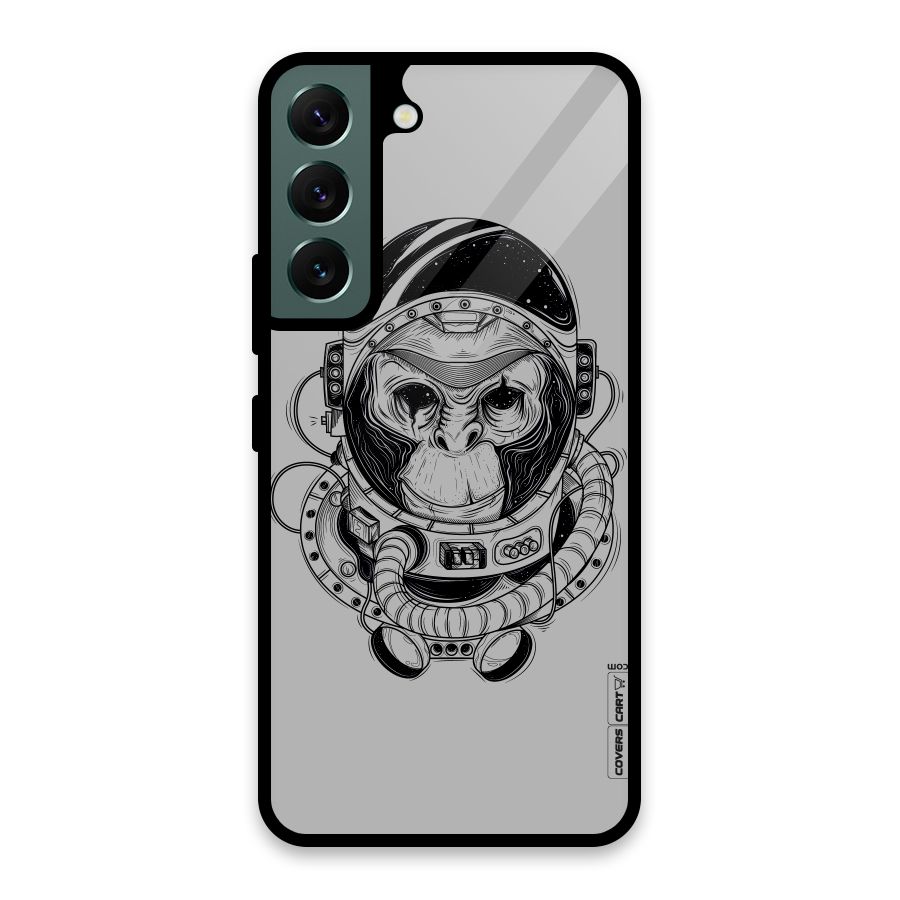Chimpanzee Astronaut Glass Back Case for Galaxy S22 5G
