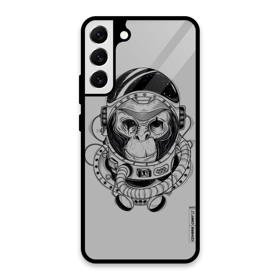 Chimpanzee Astronaut Glass Back Case for Galaxy S22 Plus 5G