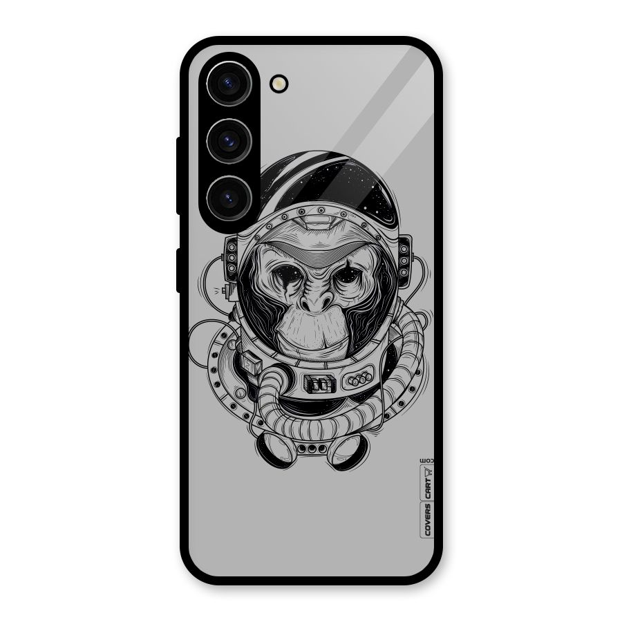 Chimpanzee Astronaut Glass Back Case for Galaxy S23