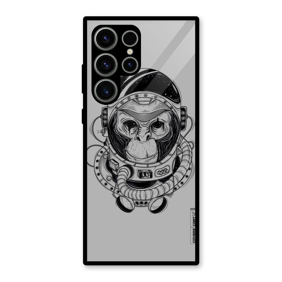 Chimpanzee Astronaut Glass Back Case for Galaxy S23 Ultra