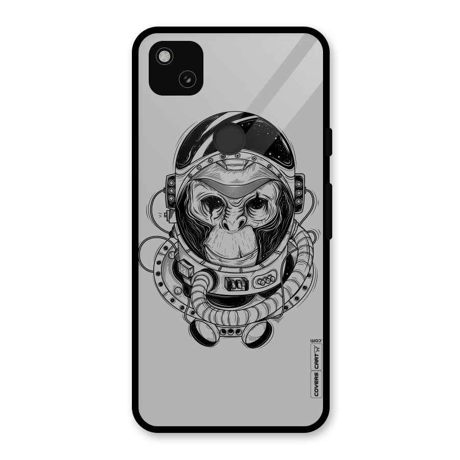 Chimpanzee Astronaut Glass Back Case for Google Pixel 4a