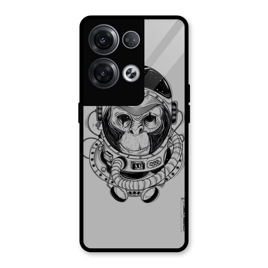 Chimpanzee Astronaut Glass Back Case for Oppo Reno8 Pro 5G