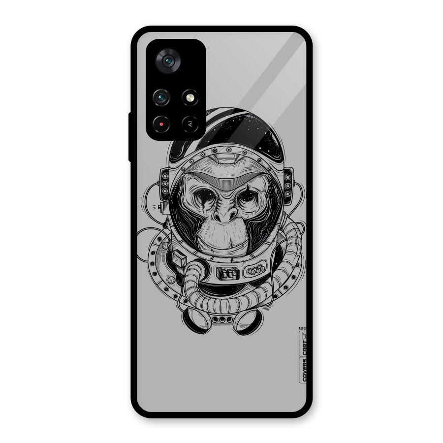 Chimpanzee Astronaut Glass Back Case for Poco M4 Pro 5G