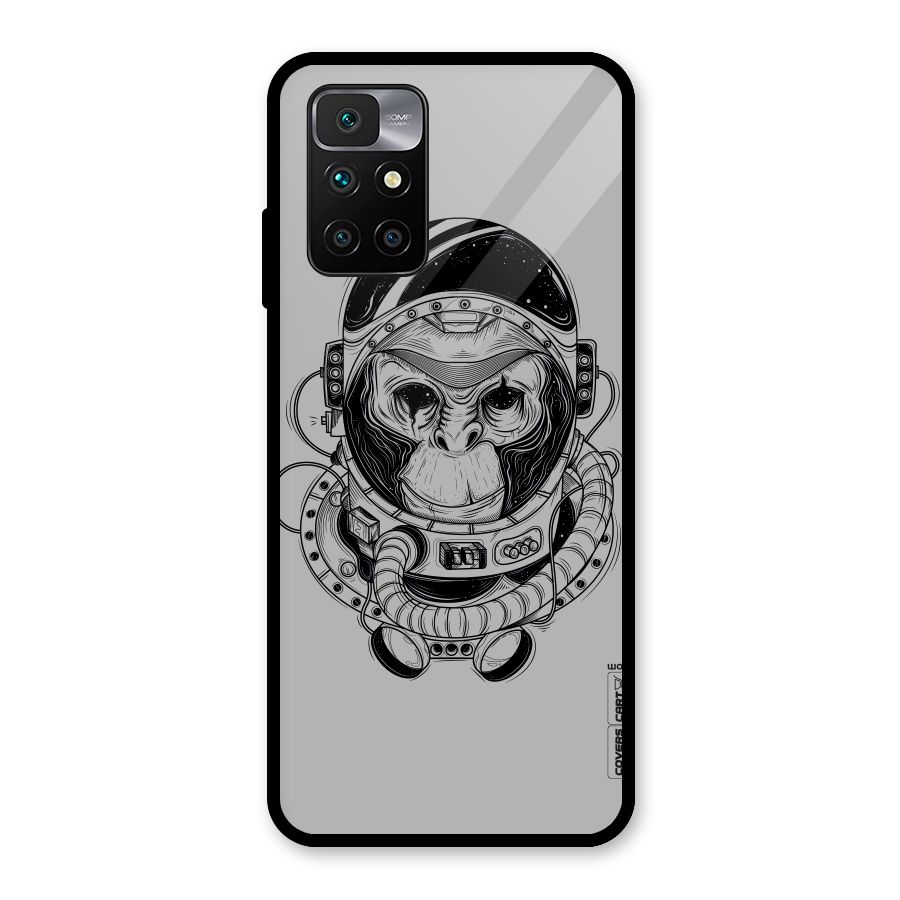 Chimpanzee Astronaut Glass Back Case for Redmi 10 Prime