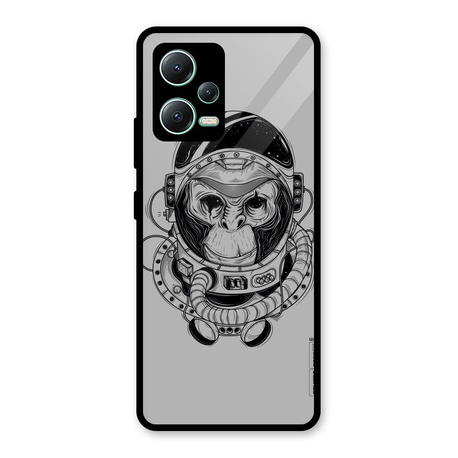 Chimpanzee Astronaut Glass Back Case for Redmi Note 12 5G