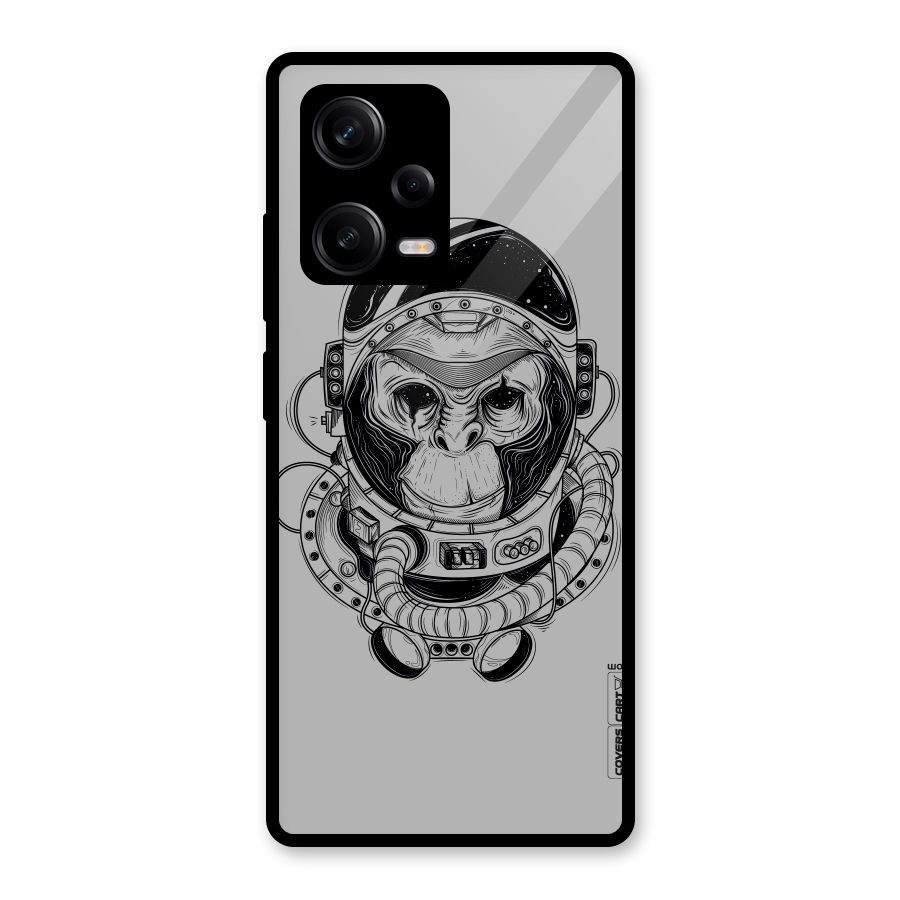 Chimpanzee Astronaut Glass Back Case for Redmi Note 12 Pro