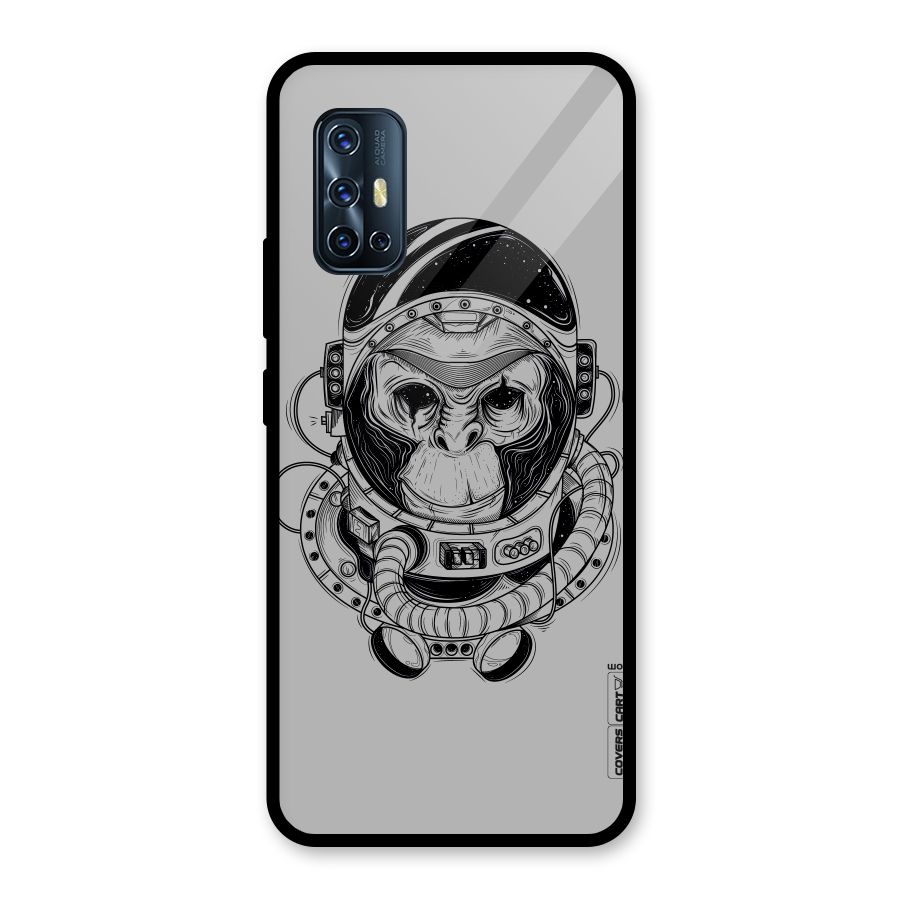 Chimpanzee Astronaut Glass Back Case for Vivo V17