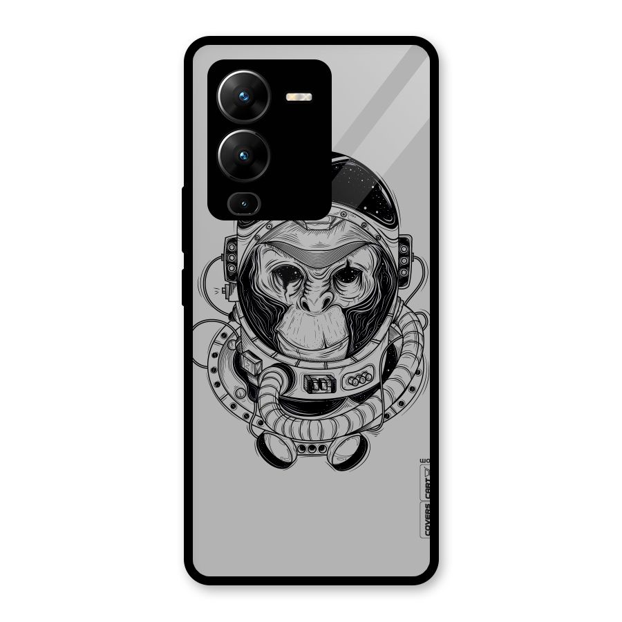 Chimpanzee Astronaut Glass Back Case for Vivo V25 Pro