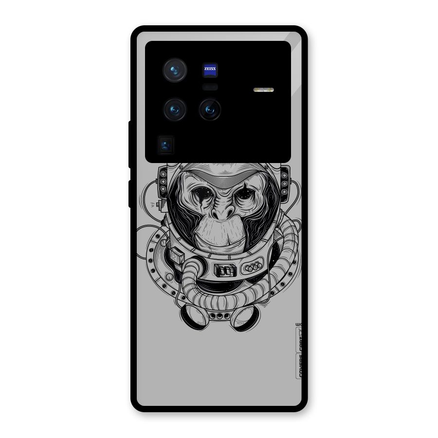 Chimpanzee Astronaut Glass Back Case for Vivo X80 Pro